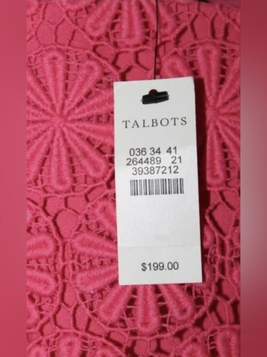 Talbots Lace Crochet Shift Floral Dress Size 4 - Picture 8 of 12